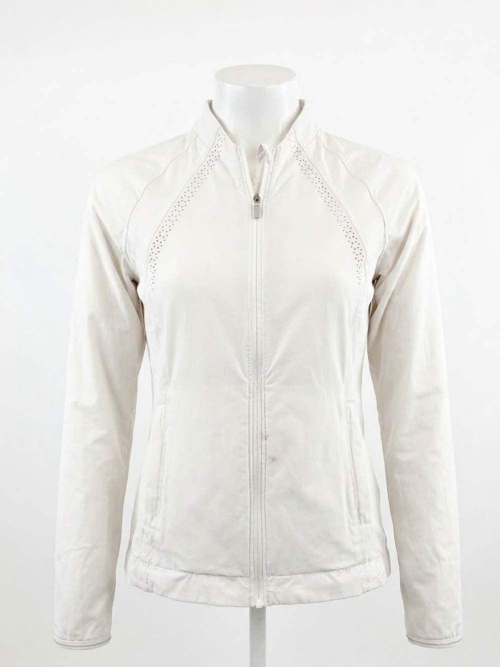 Lululemon Hit It White Perforated Zip-Front Utility Jacket Size 4